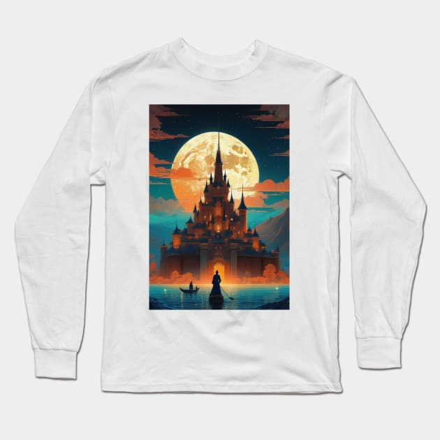 Castle on the Water Long Sleeve T-Shirt by EsoteraArt